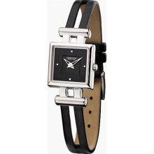 Kenneth Cole Women's Reaction Black Leather and Black Dial Quartz Watch (KC2414)