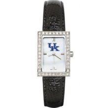 Kentucky Wildcats Ladies Allure Watch Black Leather Strap LogoArt