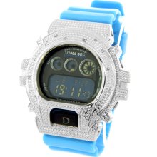 King Master D-Shock Sky Blue 0.12ct Diamond Men's Watch DS.217BL