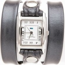 La Mer Metallic Gunmetal Wrap Watch