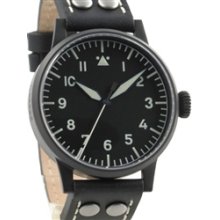 Laco Damme Black PVD Swiss Quartz Pilot Watch with Sapphire Crystal #861792