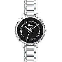 Lacoste Club Collection Nice Polished Steel Black Dial Women's watch