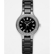 Ladies' Black Ceramic Crystal Bezel Watch