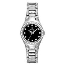 Ladies' Bulova Crystal Collection Watch with Black Dial (Model: