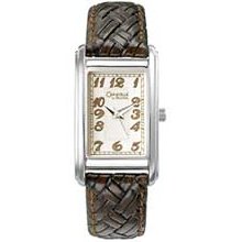 Ladies' Caravelle by Bulova Stainless Steel Watch with Leather Strap