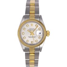 Ladies Diamond Rolex Datejust Watch Steel & Gold 69163