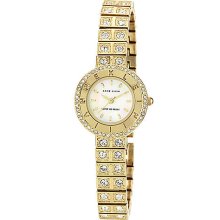 Ladies' Gold Round Cream Mop Dial Watch