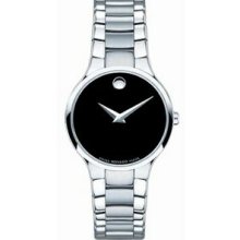 Ladies` Movado Black Museum Dial Watch W/ Swiss Movement