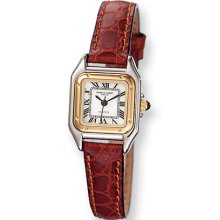 Ladies Red Leather Band, Retro Watch by Charles Hubert