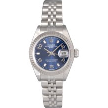 Ladies Rolex Datejust Watch 69174 with Blue Arabic Dial