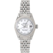 Ladies Rolex Datejust Watch with White Roman Dial 69174