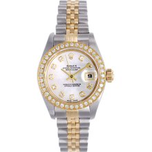 Ladies Rolex Datejust Watch 69173 Custom Mother-Of-Pearl Dial