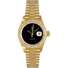 Ladies Rolex President Datejust Gold Watch with Diamonds 69178