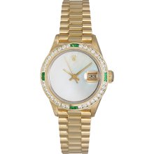 Ladies Rolex President Watch 18k Gold with Diamonds 69178