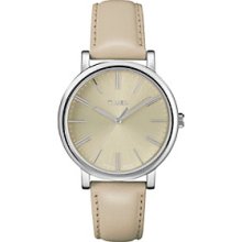 Ladiesâ€™ Silver-Tone Leather Watch