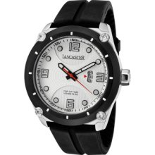 Lancaster Italy Watches Men's Trendy Light Silver Textured Dial Black