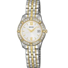 Latest Seiko Sxde50p1 Ladies Watch Stainless Steel Mop Dial, Swarovski Crystals