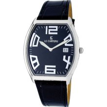 Le Chateau Men's Black Leather Band Watch