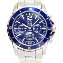 Legion Blue Silver and Blue Link Watch