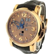 Limited Men's Ulysse Nardin Gmt Perpetual Calendar 322-66 18k Gold Watch