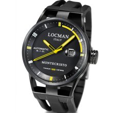 Locman Mens Monte Cristo Automatic Ceramic Coated Watch Black 511BKYLPVBK