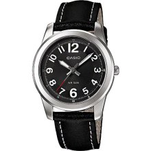 LTP-1315L-8B LTP1315L Casio Ladies Quartz Black Leather Fashion Watch