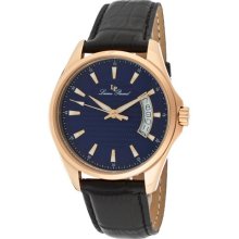 Lucien Piccard Watches Men's Excalibur Blue Dial Rose Gold Tone IP Cas