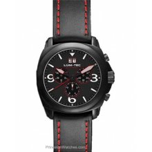 Lum-Tec Mens M-Series Chrono Black Dial w/ Red Accents M48