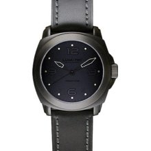 Lum-Tec Mens M42 Phantom Automatic Analog Stainless Watch - Black Leather Strap - Black Dial - LTM42