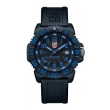 Luminox Mens Navy SEAL Colormark Chronograph Stainless Watch - Black Rubber Stra