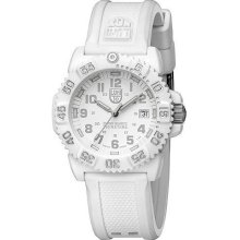 Luminox Womens Colormark White Out Analog Stainless Watch - White Rubber Strap - White Dial - L7057.WO