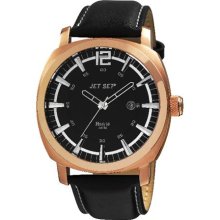 Madrid Watch with Black Band and Rose Gold Case ...