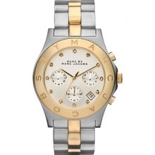 Marc by Marc Jacobs Chronograph Two Tone Stainless Steel Bracelet Woman's Watch MBM3177