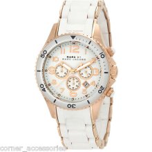 Marc By Marc Jacobs Women Mbm2547 White Dial Chrono Date Watch