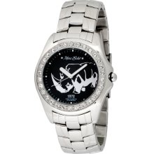 MARC ECKO Rhino Logo Ladies Analog New Watch Stainless Steel Bracelet Crystals