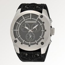 Marc Ecko The Forte Leather Banded Watch Men's - Black