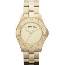 Marc Jacobs 36.5MM Blade Case Bracelet Adult Unisex Watches - gold