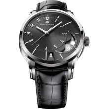 Maurice Lacroix Men's 'Pontos' Black Moonphase Dial Watch PT6318-SS001-330