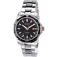 MB907BB Accurist Mens Black Silver Watch