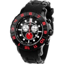 Men Aquaswiss 96XG061 Rugged Black Rugged Quartz Chronograph Rubber