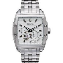 Men Bulova Watch Automatic 21 Jewels Steel Wristwatch 96a122