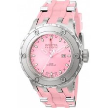 Men Invicta 1399 Reserve Stainless Steel Reserve GMT Diver Pink Dial