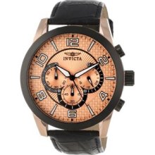 Men's 13638 Specialty Chronograph Rose Gold Tone Textured Dial Black