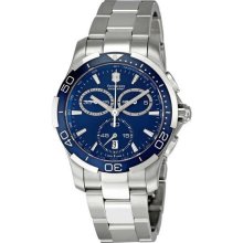 Men's Alliance Chronograph Stainless Steel Case and Bracelet Blue Tone Dial Date