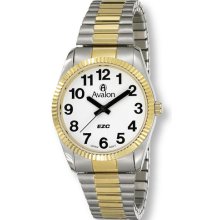 Men's Avalon EZC Silver and Gold Stretch Band Watch