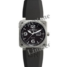 Men's Bell & Ross Instrument BR01-96 Steel Automatic Watch - BR01-96_StBlkR