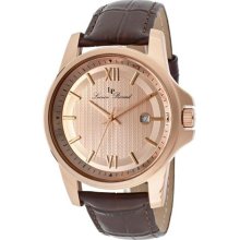 Men's Breithorn Rose Gold Tone Dial Brown Genuine Leather ...
