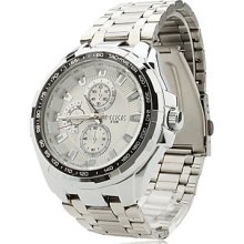 Men's Business Alloy Analog Wrist Quartz Watch 8106 (Silver)