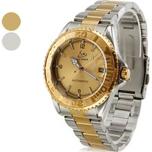 Men's Calendar Style Alloy Mechanical Analog Wrist Watch (Multi-Colored)