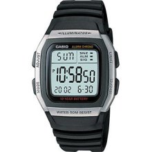 Men's casio casual classic dual time alarm watch w96h-1av